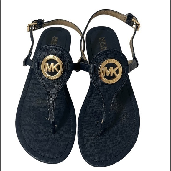 MICHAEL Michael Kors Shoes - Michael Kors Blue & Gold Sandals Size 6.5